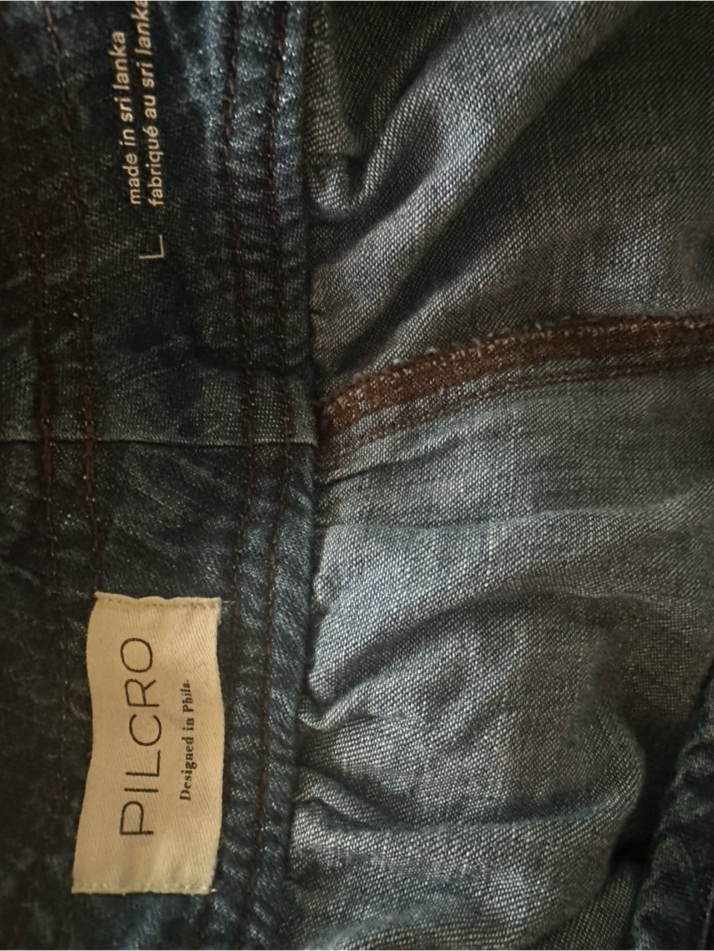Anthro PILCRO Blue Denim Balloon Jeans Pant Jogger Tie Waist SZ Large Exc Cond - Picture 9 of 10